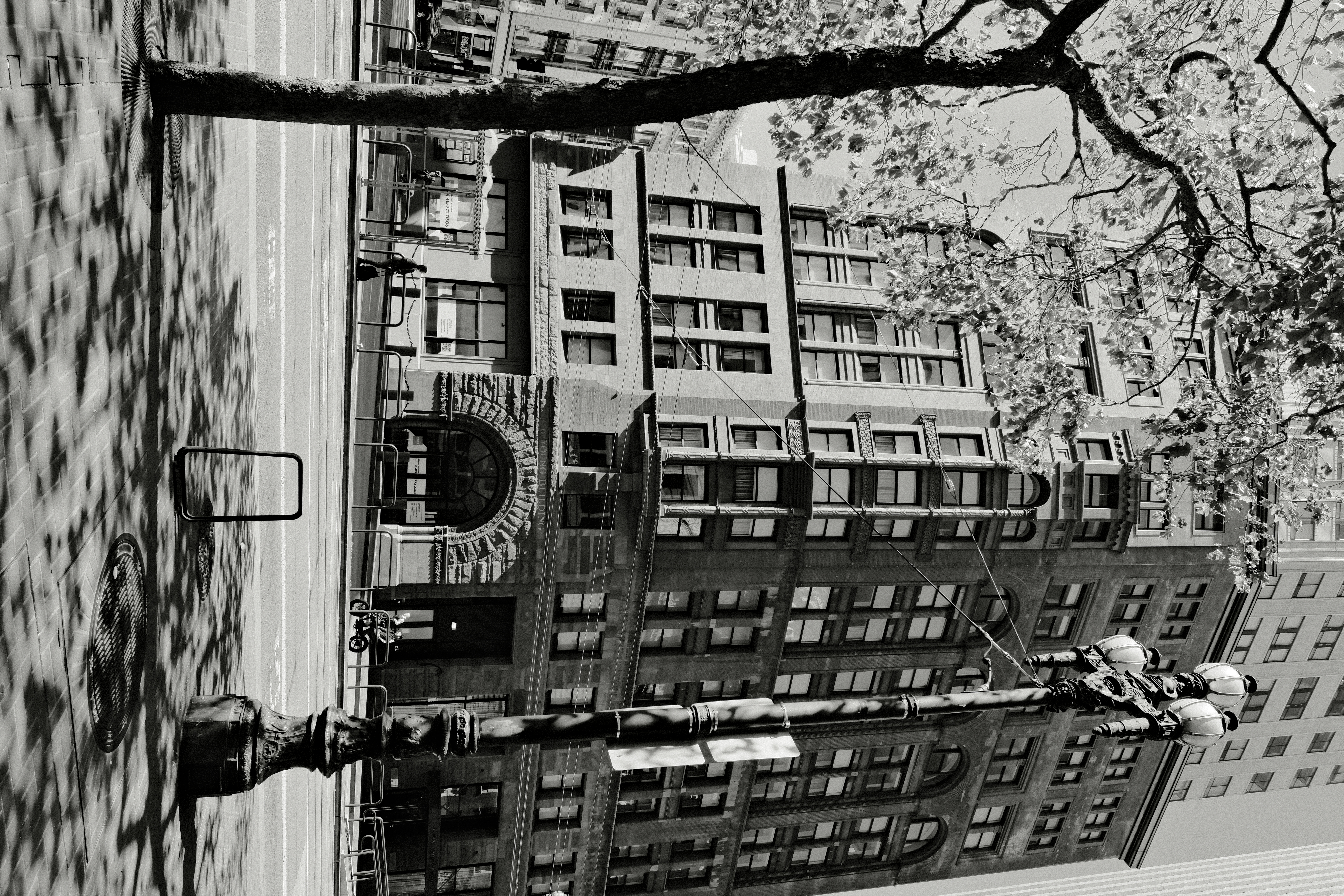 Black and white city photograph by Grant Chiu
